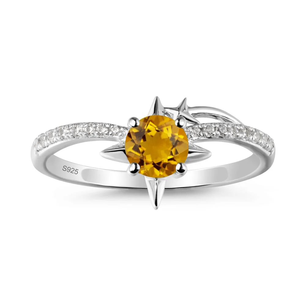 Simple Four Point Star Citrine Ring - Image 9