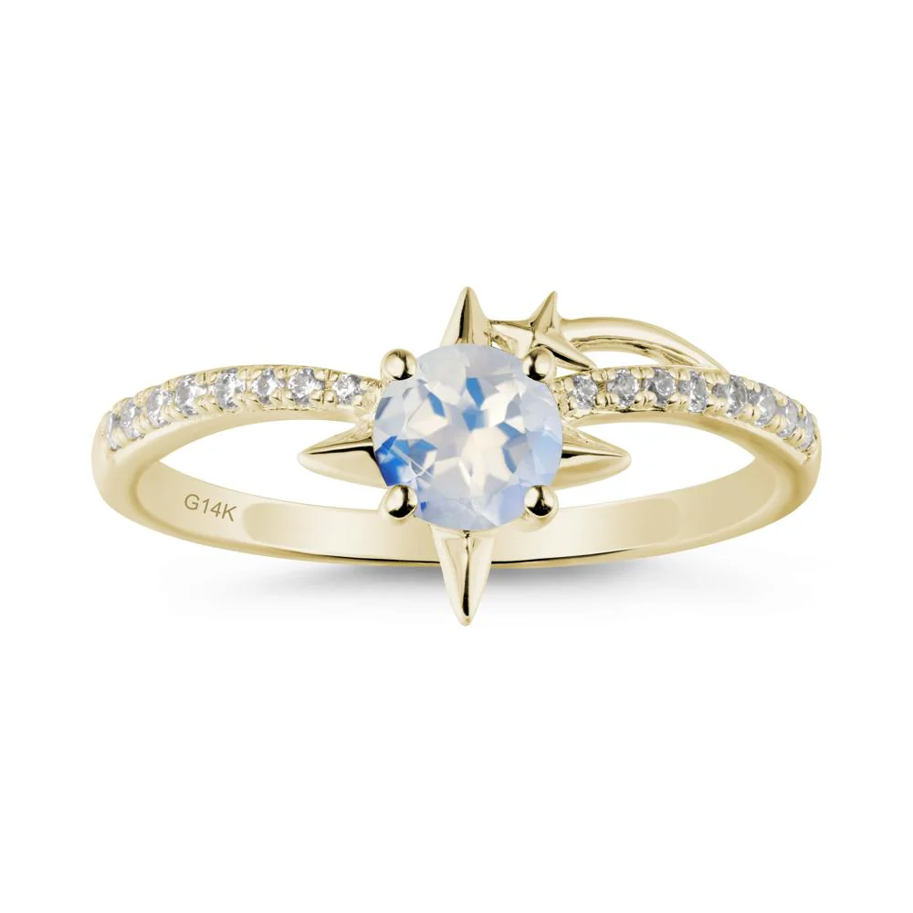 Simple Four Point Star Moonstone Ring - Image 3
