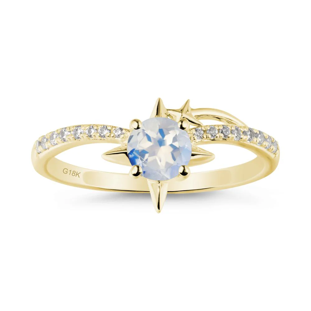Simple Four Point Star Moonstone Ring - Image 6