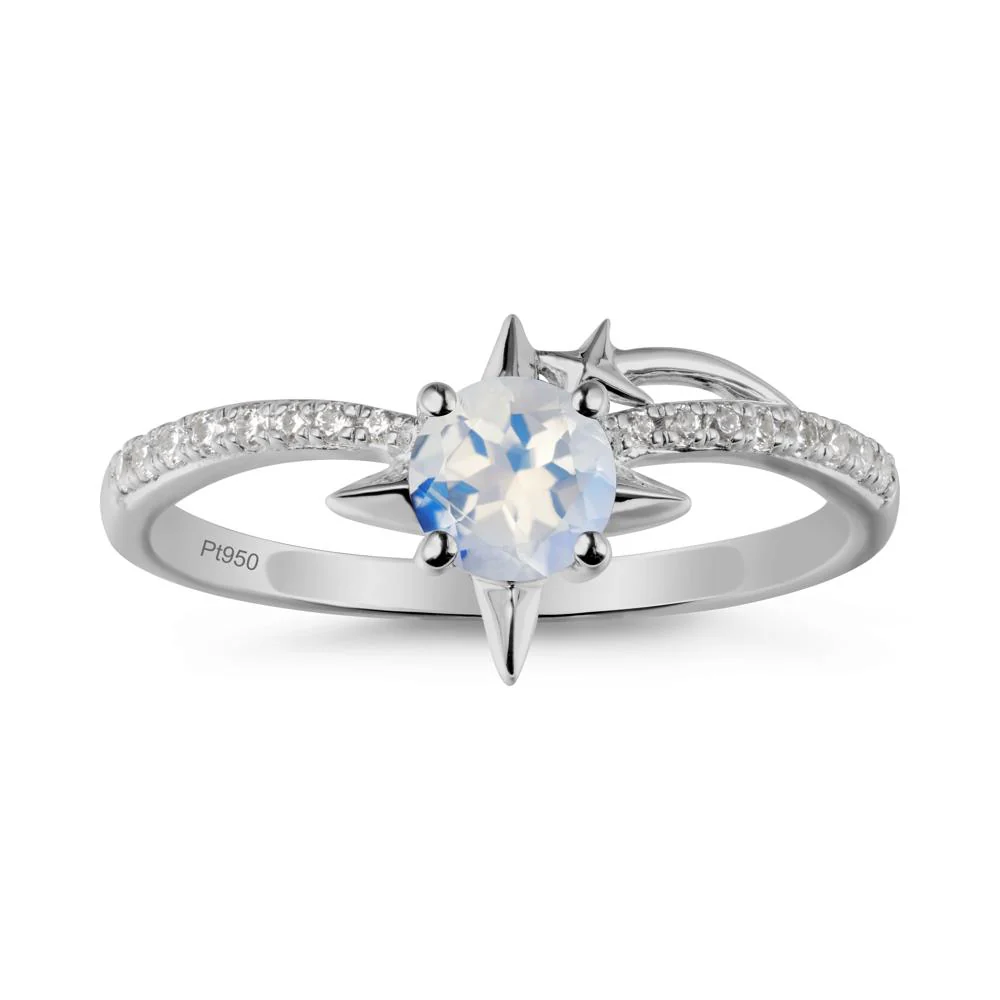 Simple Four Point Star Moonstone Ring - Image 8