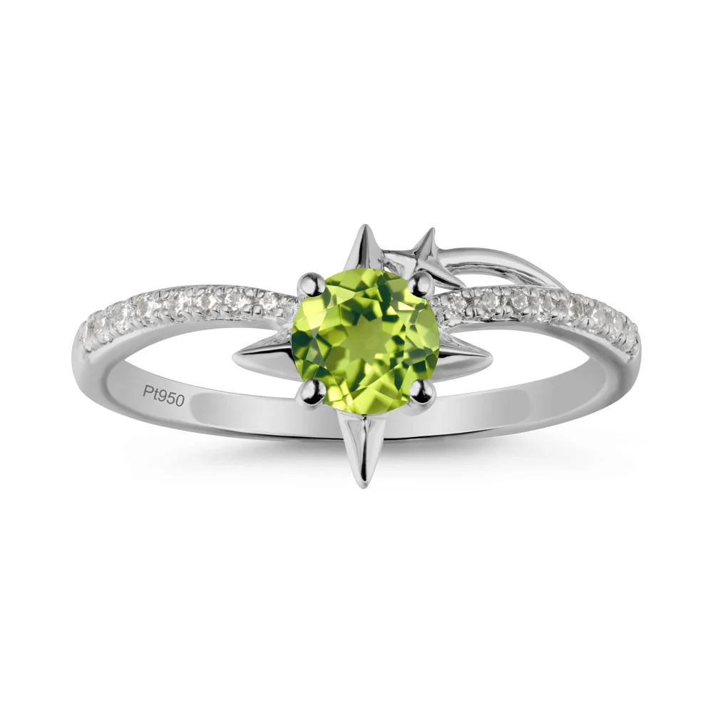 Simple Four Point Star Peridot Ring - Image 9