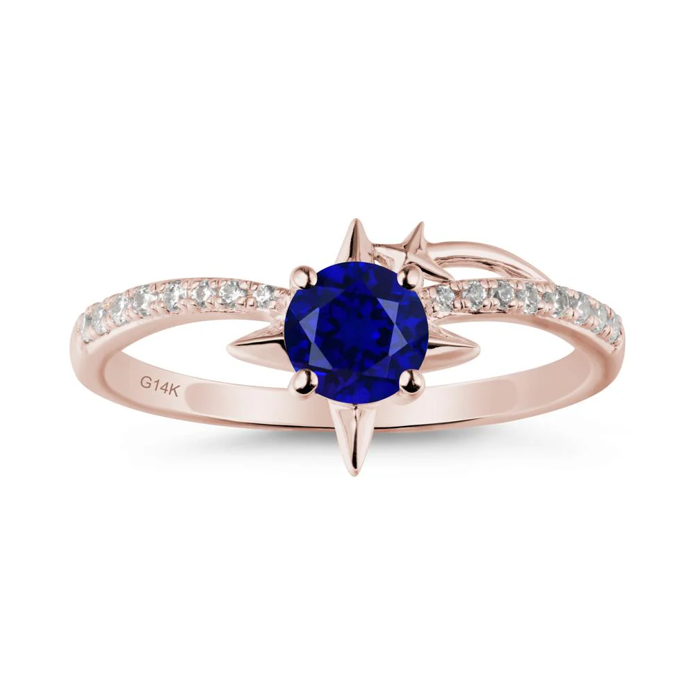 Simple Four Point Star Sapphire Ring