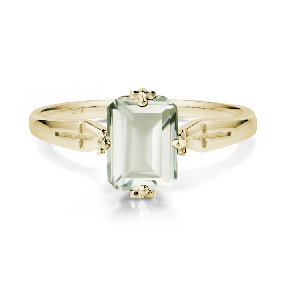 Simple Gothic Cross Green Amethyst Ring - Image 4