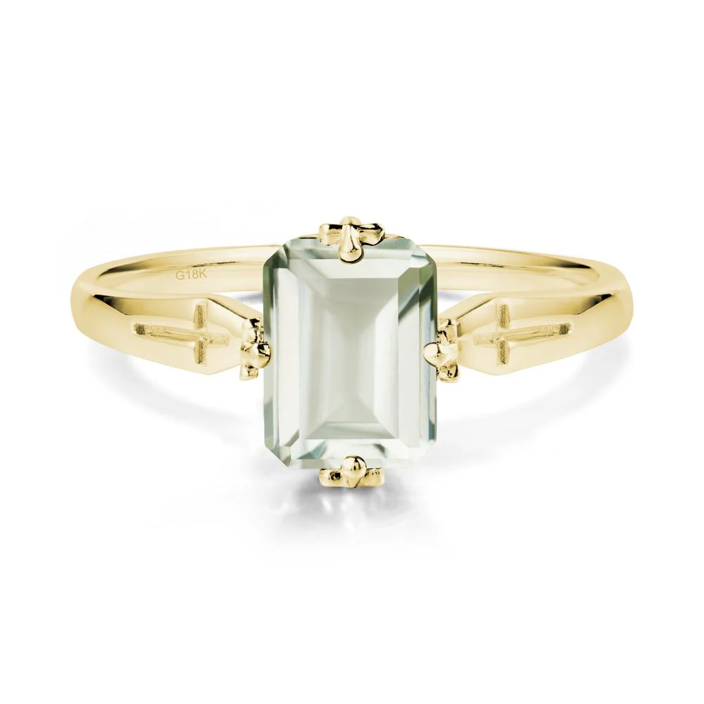 Simple Gothic Cross Green Amethyst Ring - Image 7