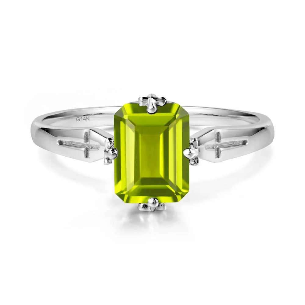 Simple Gothic Cross Peridot Ring - Image 3