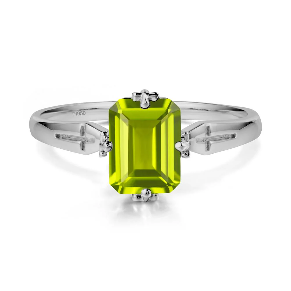 Simple Gothic Cross Peridot Ring - Image 9