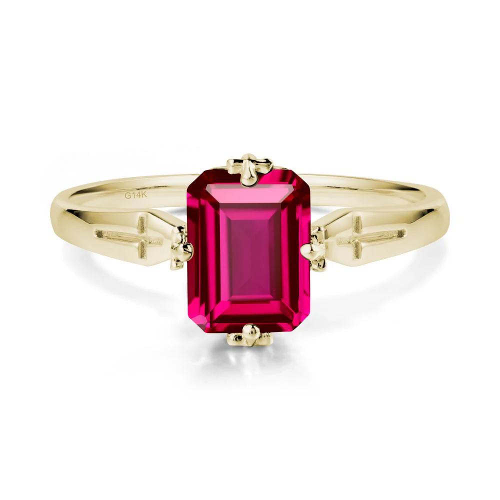 Simple Gothic Cross Ruby Ring - Image 3