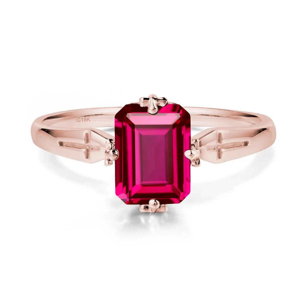 Simple Gothic Cross Ruby Ring - Image 4