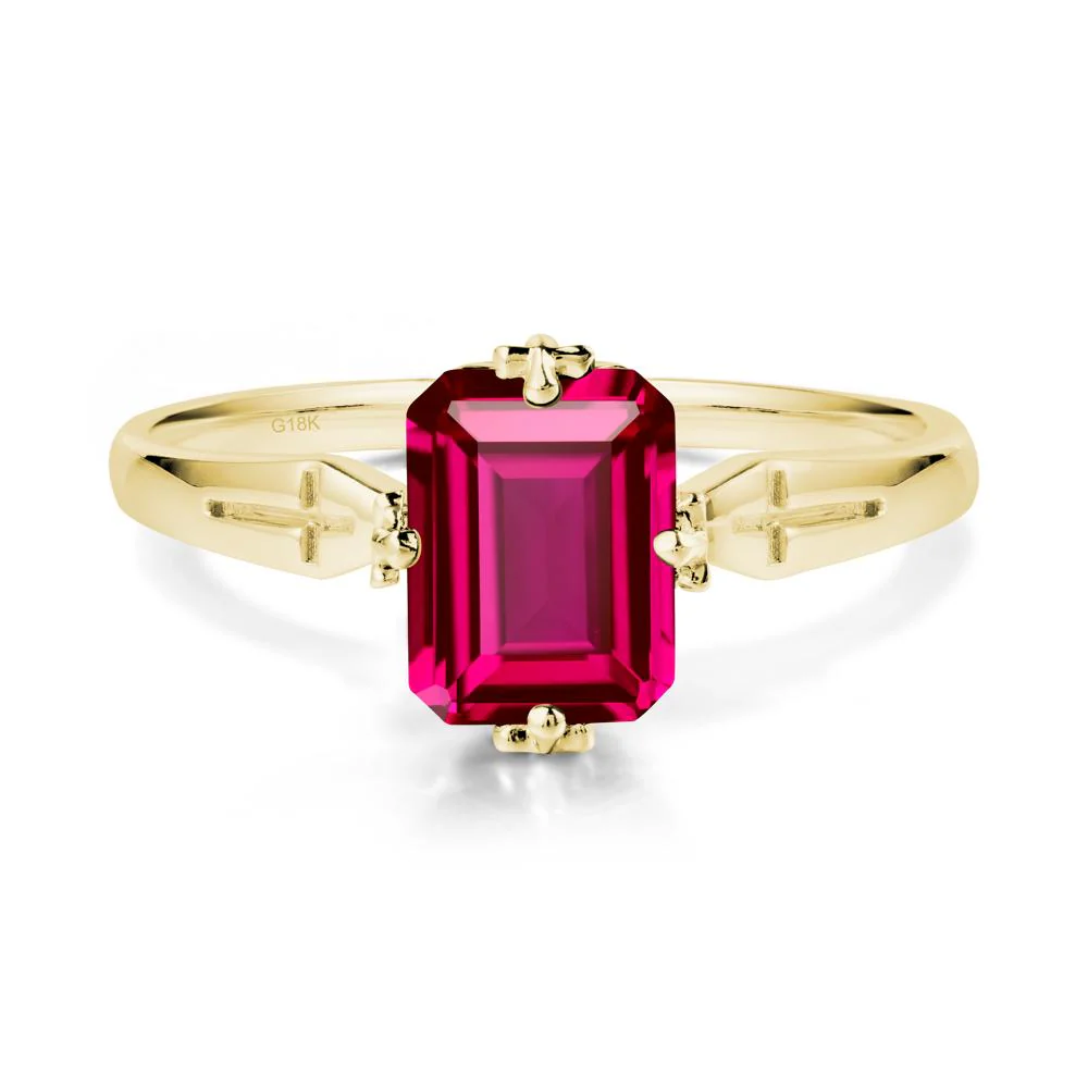 Simple Gothic Cross Ruby Ring - Image 6