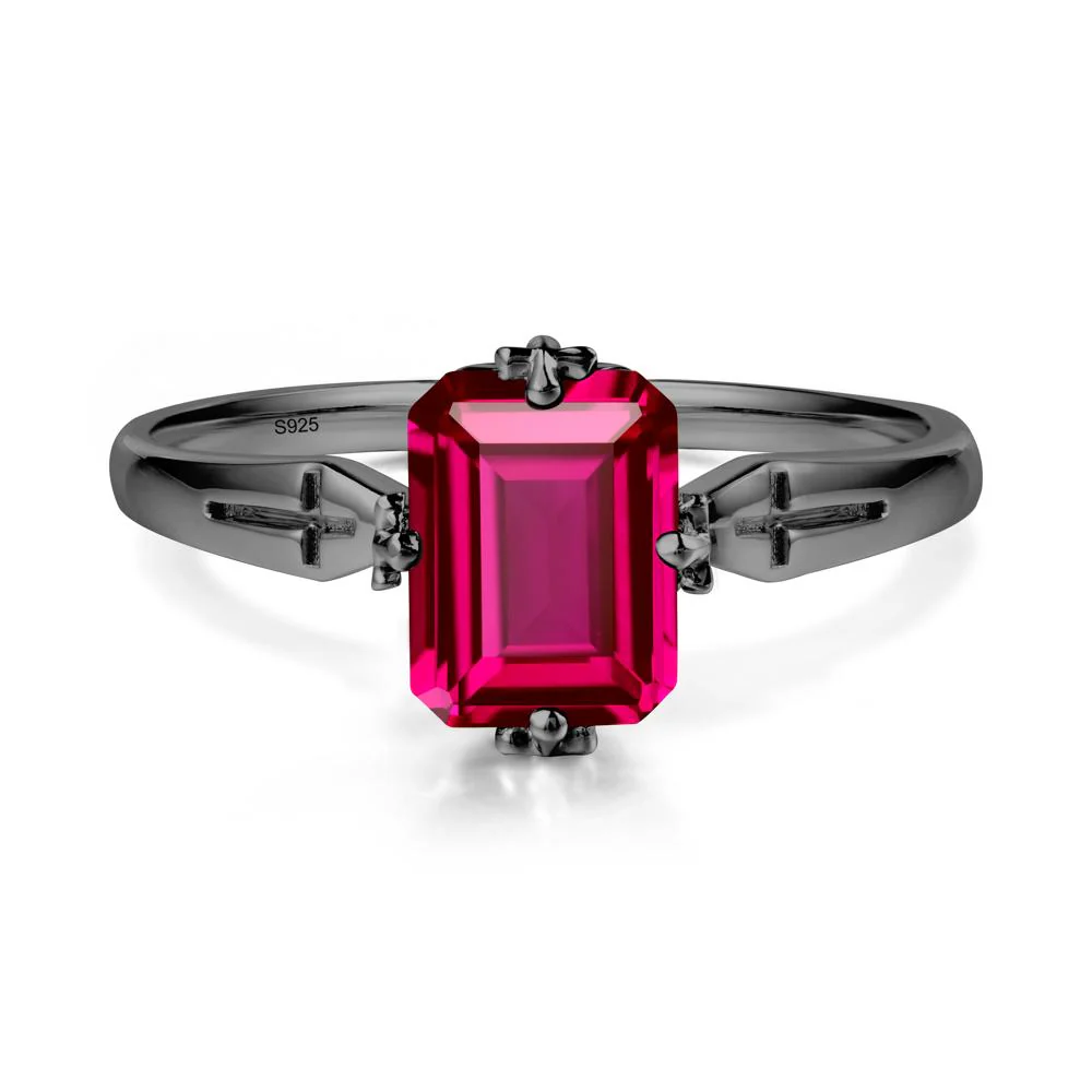 Simple Gothic Cross Ruby Ring - Image 7