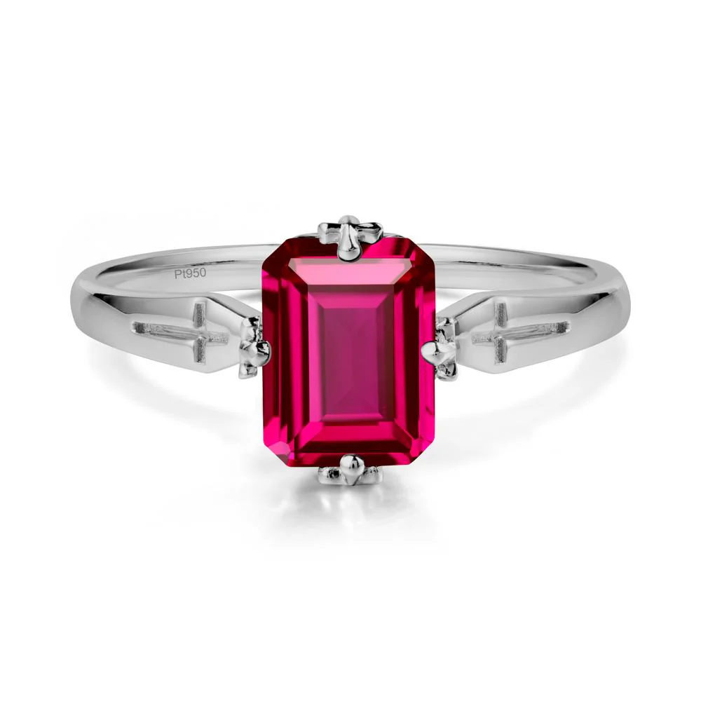 Simple Gothic Cross Ruby Ring - Image 8