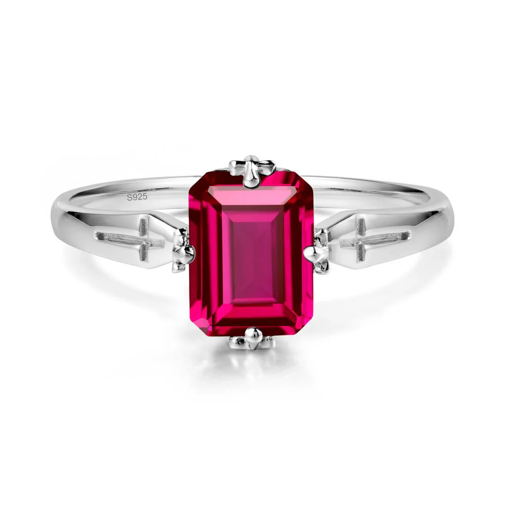 Simple Gothic Cross Ruby Ring - Image 9