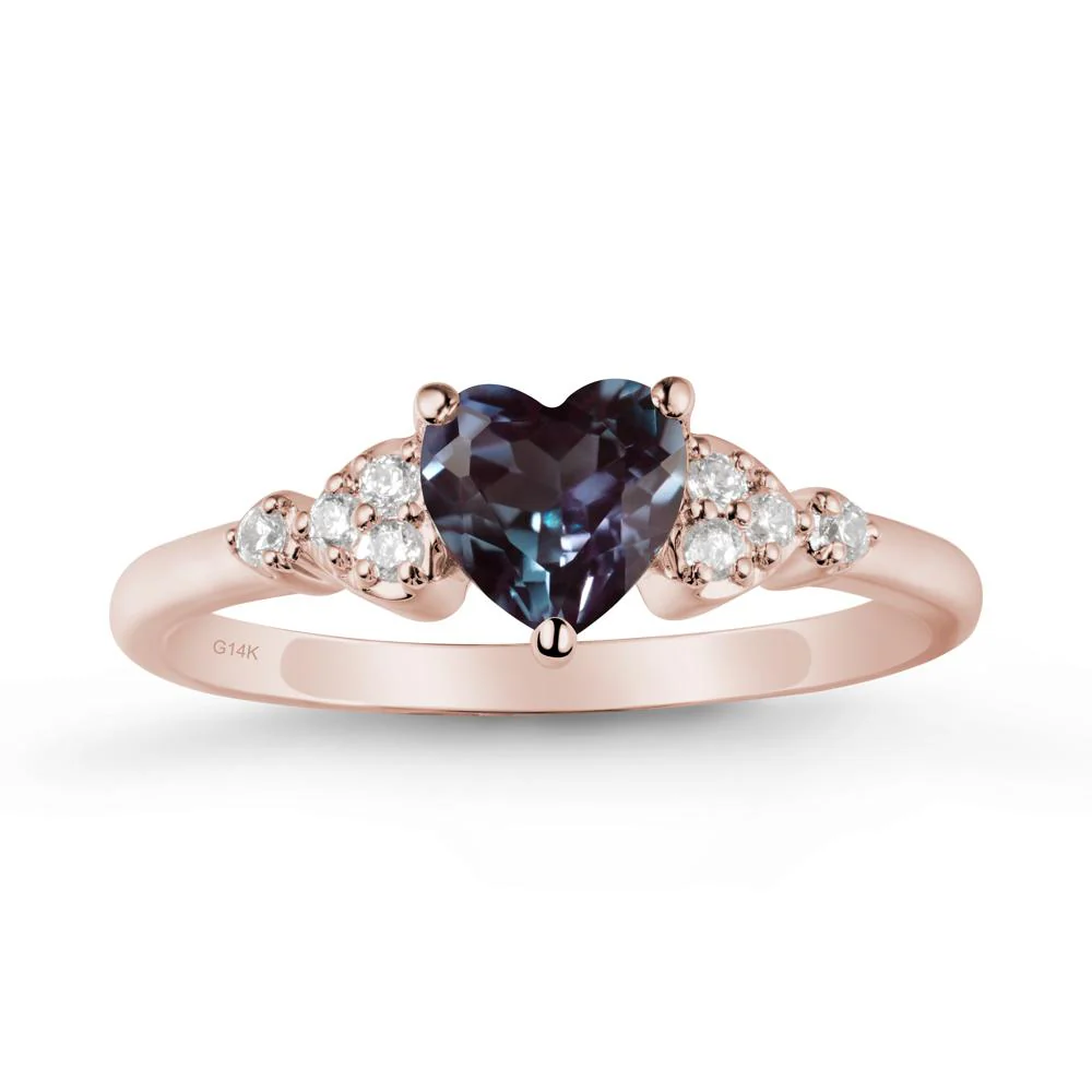 Simple Heart Shaped Alexandrite Ring - Image 2