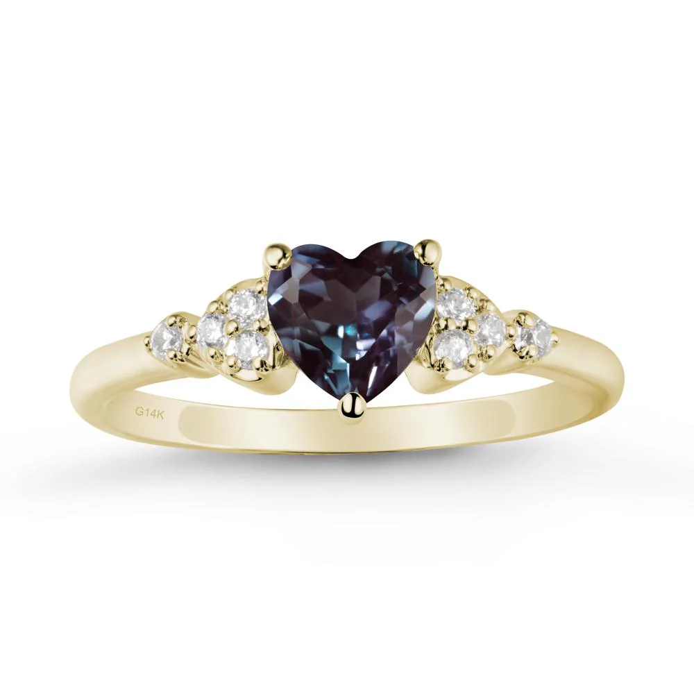 Simple Heart Shaped Alexandrite Ring - Image 4