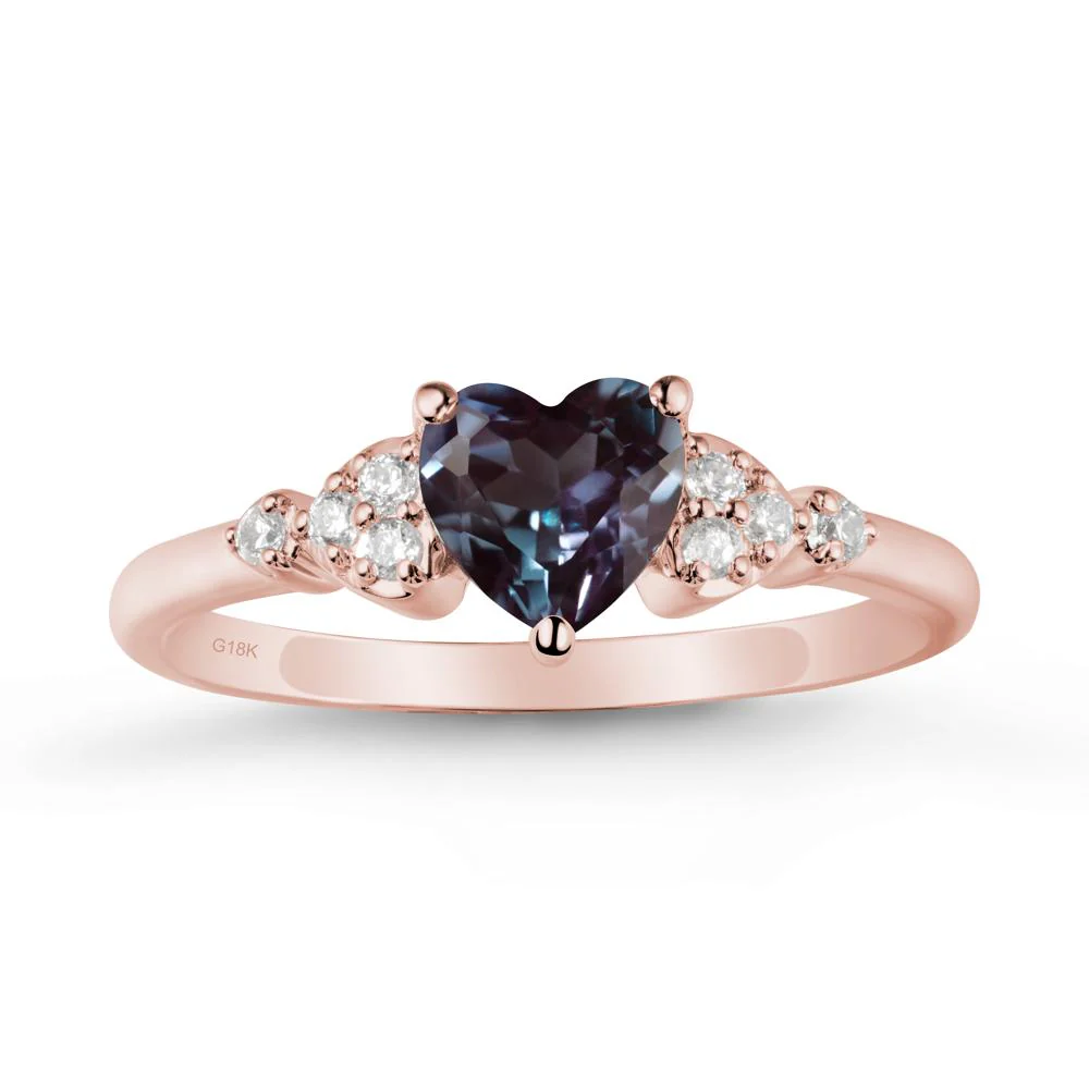 Simple Heart Shaped Alexandrite Ring - Image 5