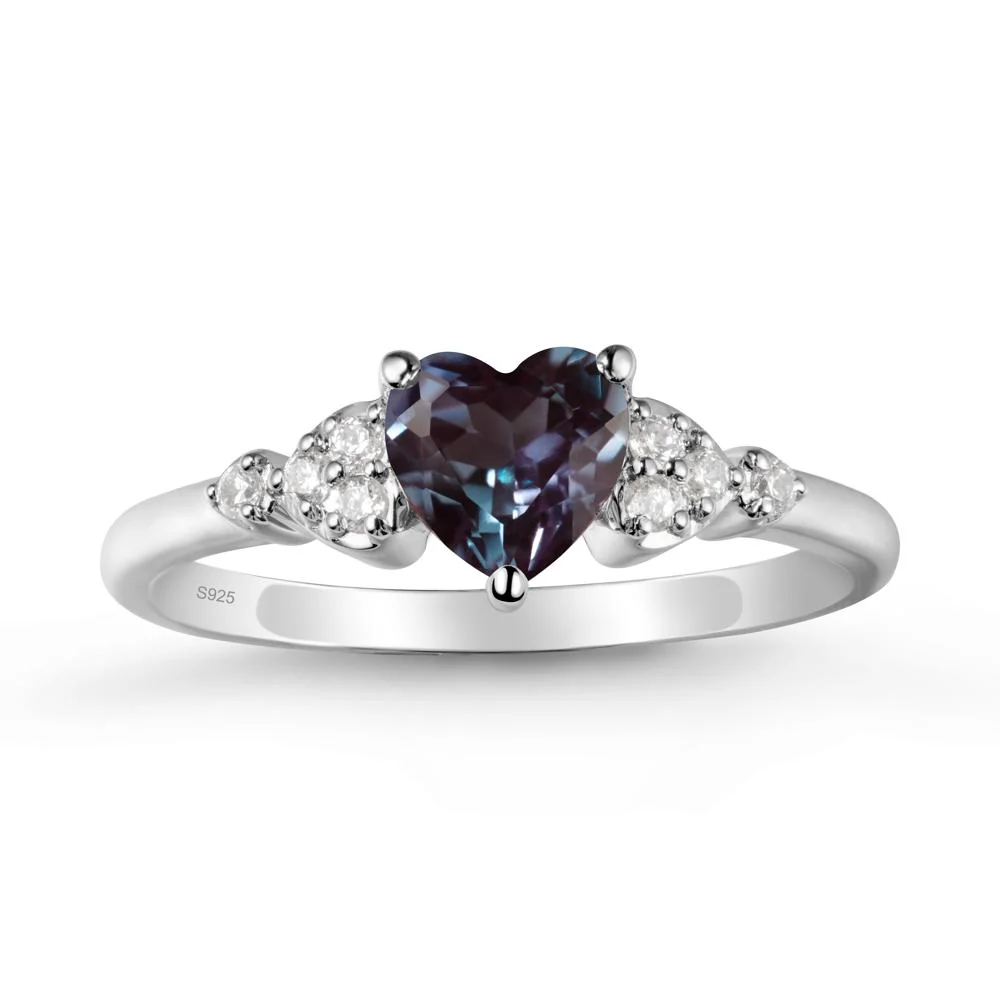 Simple Heart Shaped Alexandrite Ring - Image 9