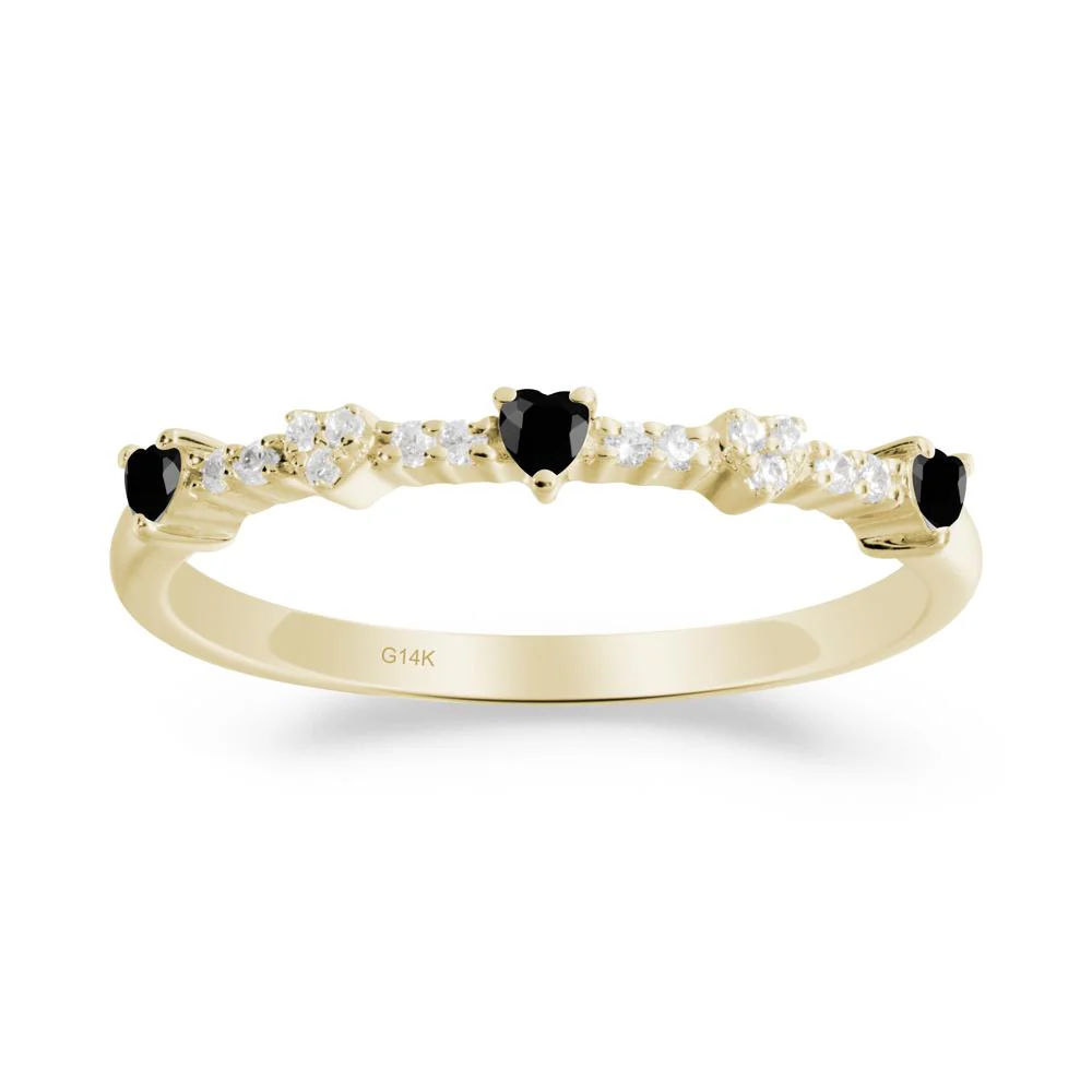 Simple Heart Shaped Black Spinel Promise Ring - Image 6