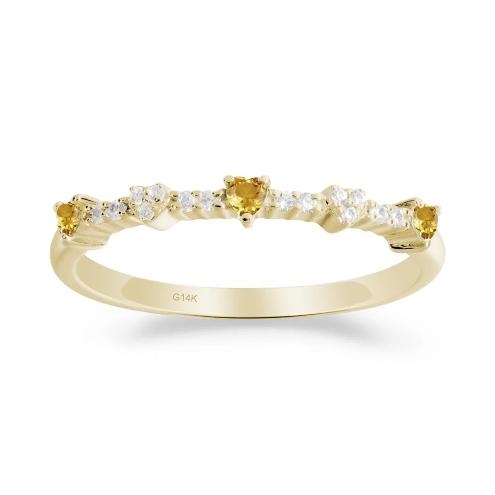Simple Heart Shaped Citrine Promise Ring - Image 4