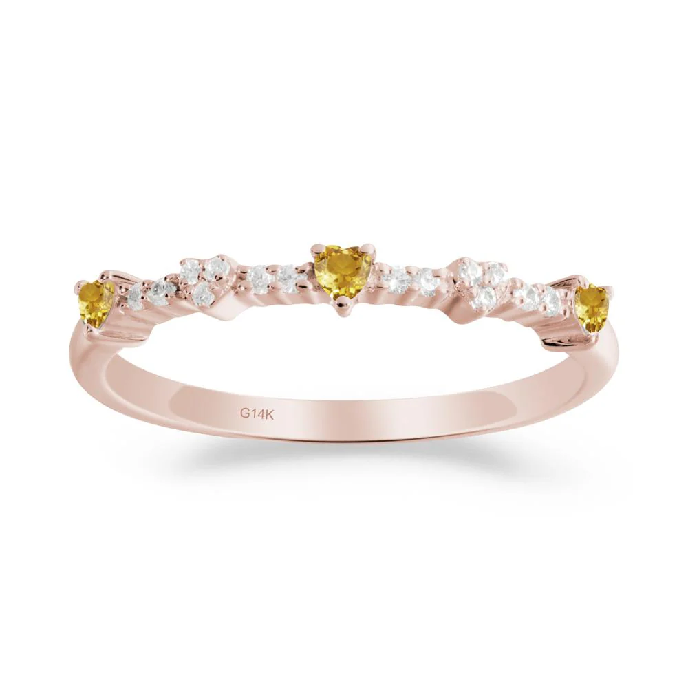 Simple Heart Shaped Citrine Promise Ring - Image 5