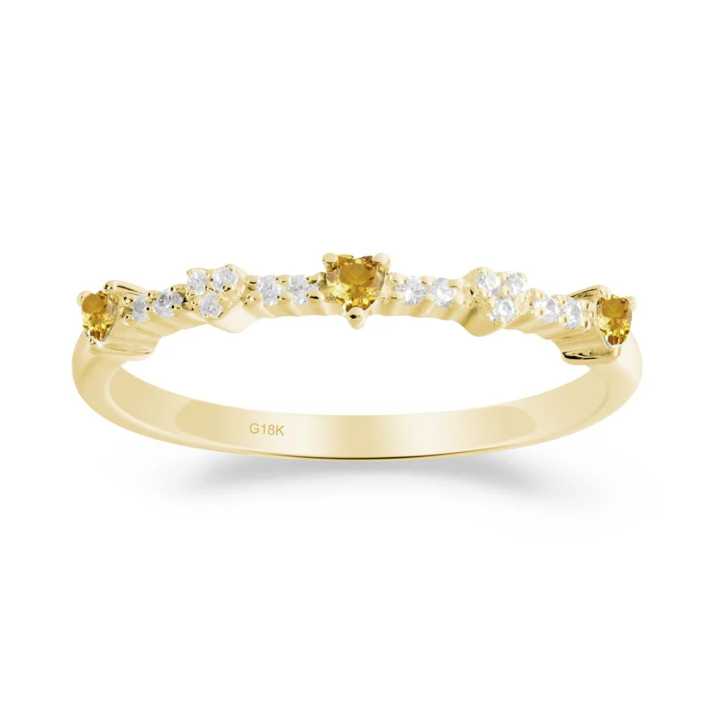 Simple Heart Shaped Citrine Promise Ring - Image 7