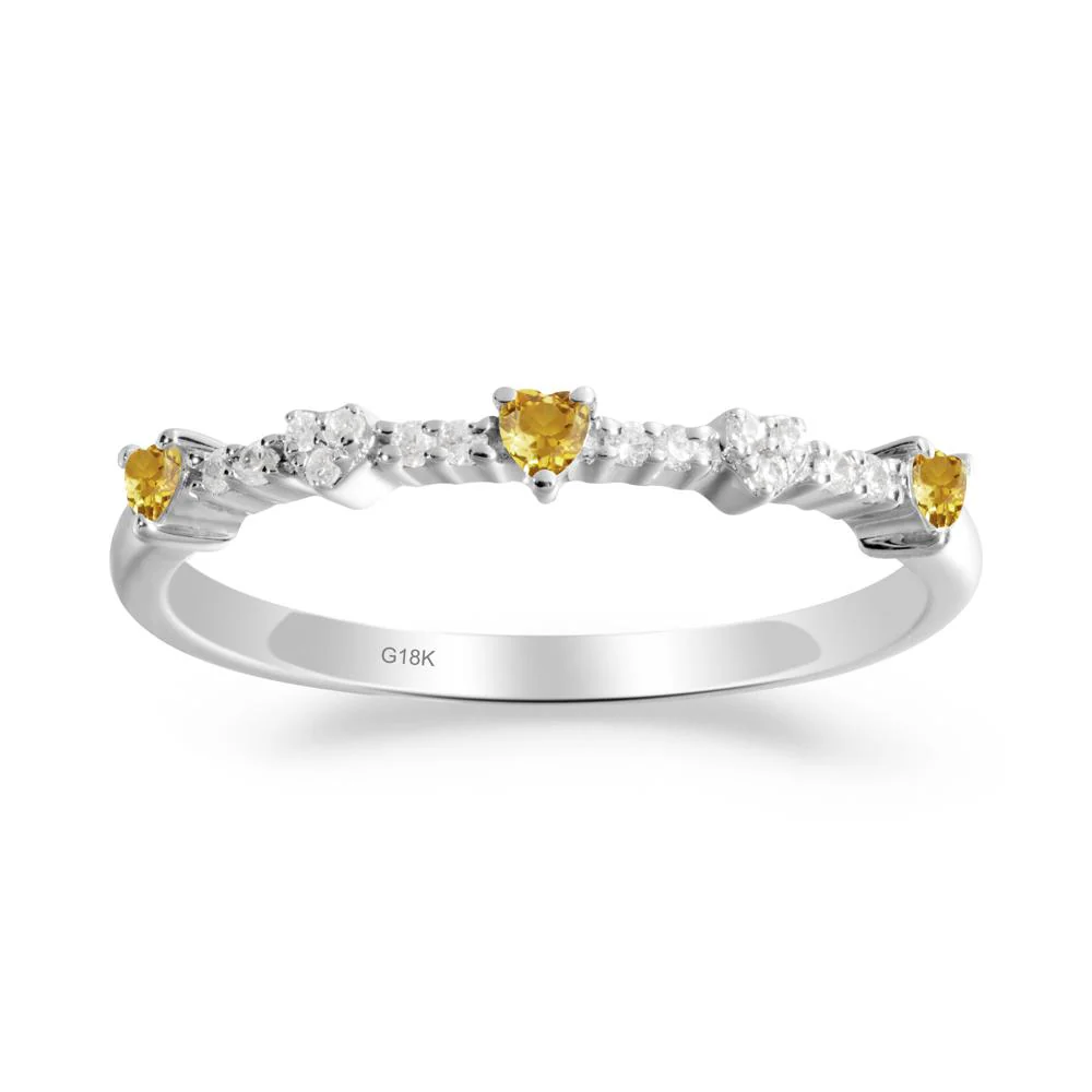 Simple Heart Shaped Citrine Promise Ring - Image 9