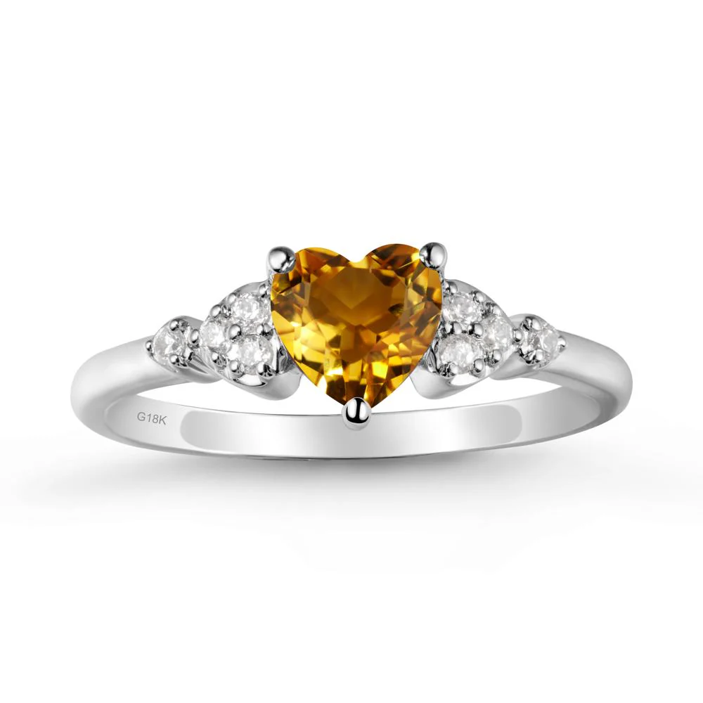 Simple Heart Shaped Citrine Ring - Image 6