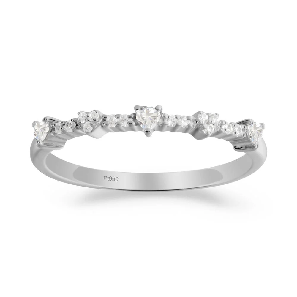 Simple Heart Shaped Cubic Zirconia Promise Ring