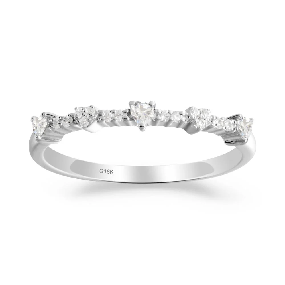 Simple Heart Shaped Cubic Zirconia Promise Ring - Image 3