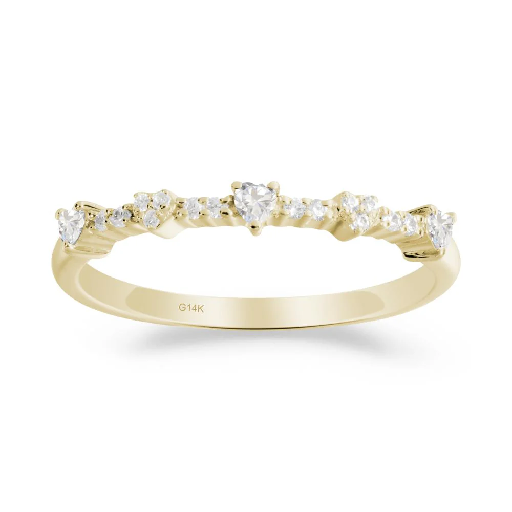 Simple Heart Shaped Cubic Zirconia Promise Ring - Image 5