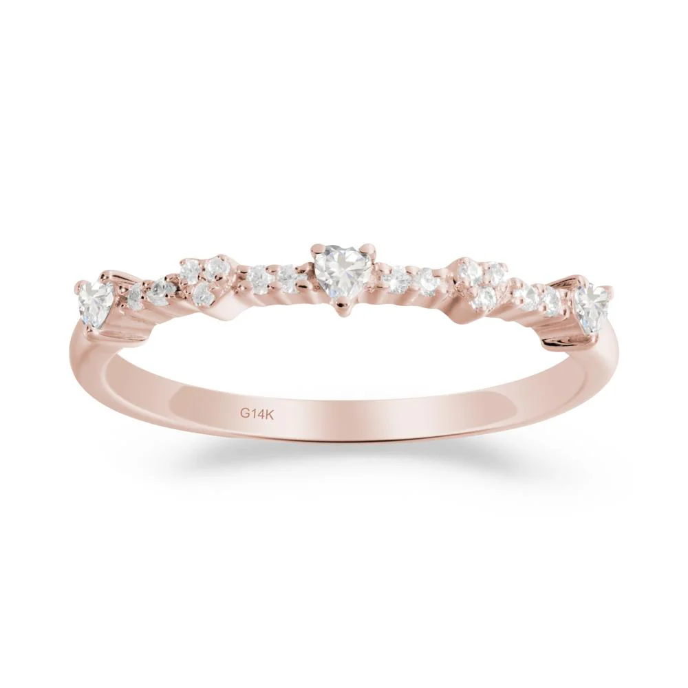 Simple Heart Shaped Cubic Zirconia Promise Ring - Image 6
