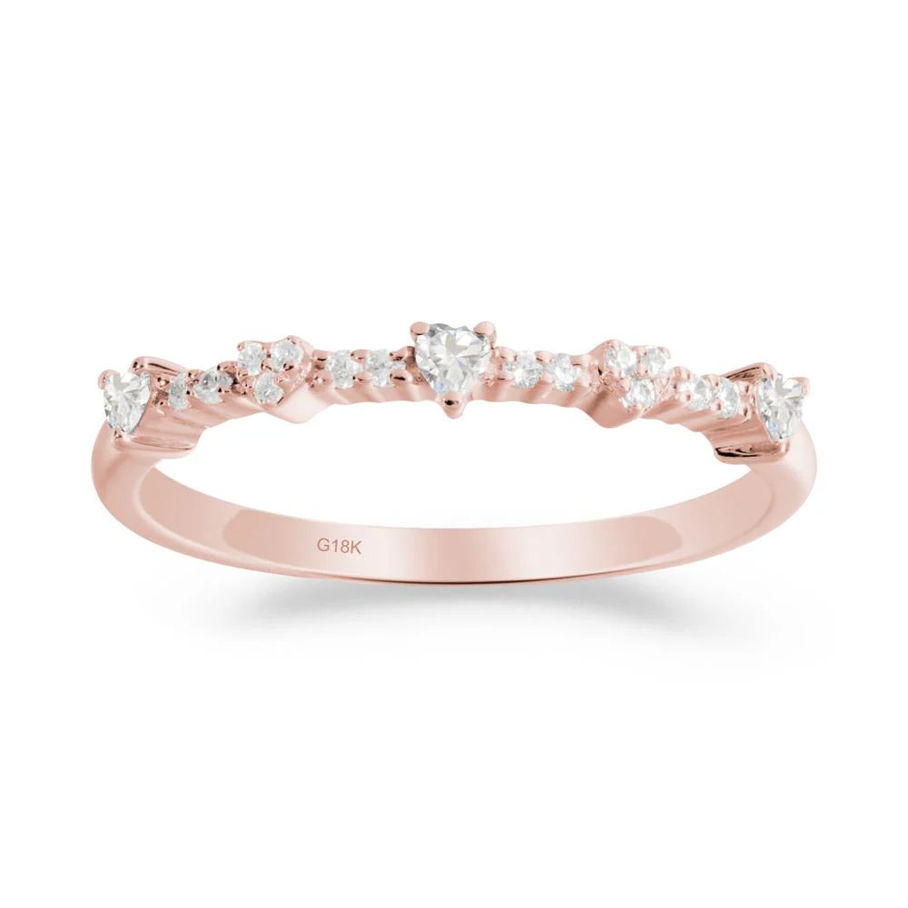 Simple Heart Shaped Cubic Zirconia Promise Ring - Image 9