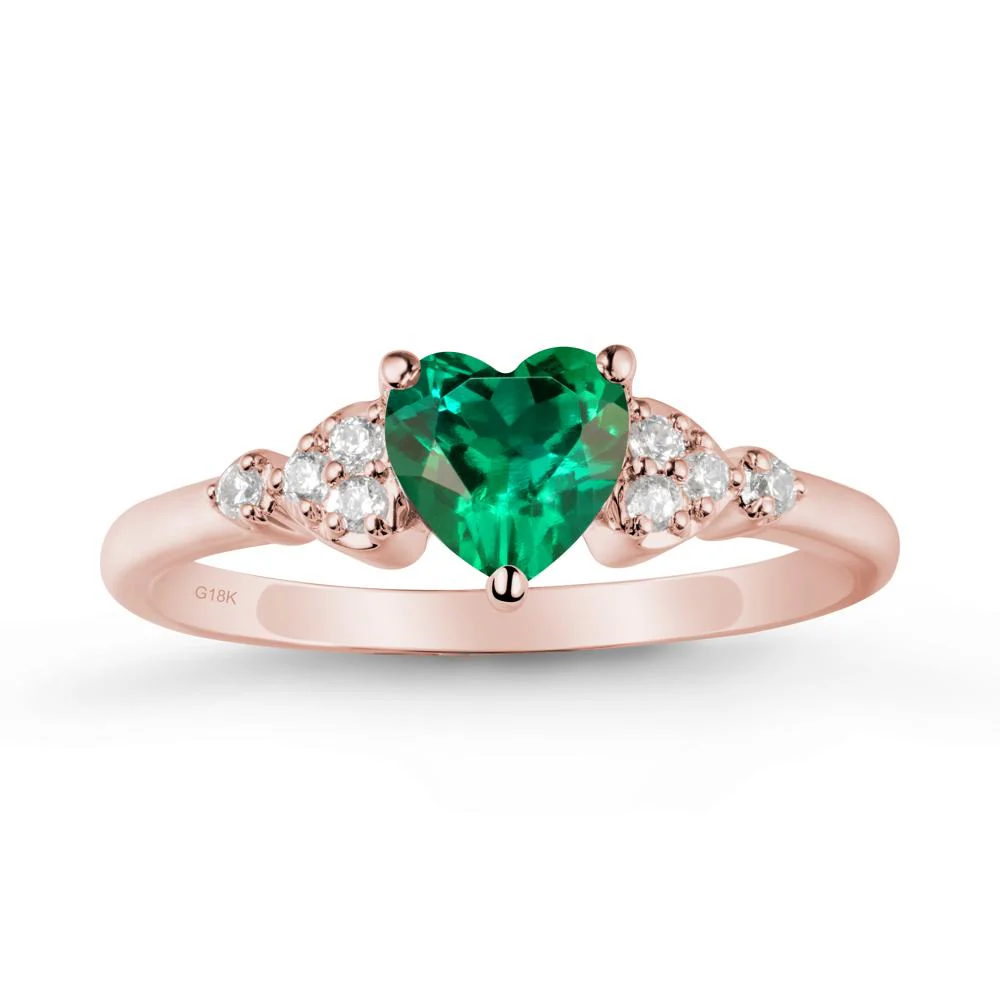 Simple Heart Shaped Emerald Ring - Image 5