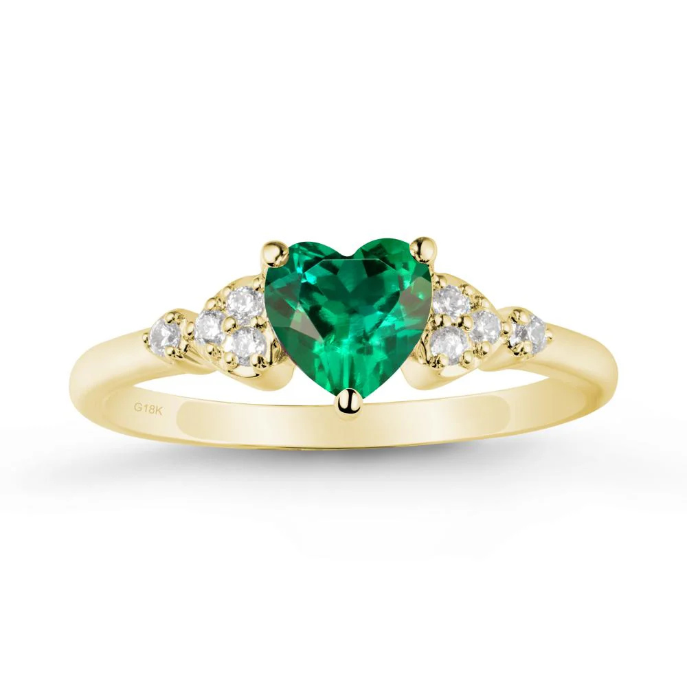 Simple Heart Shaped Emerald Ring - Image 7