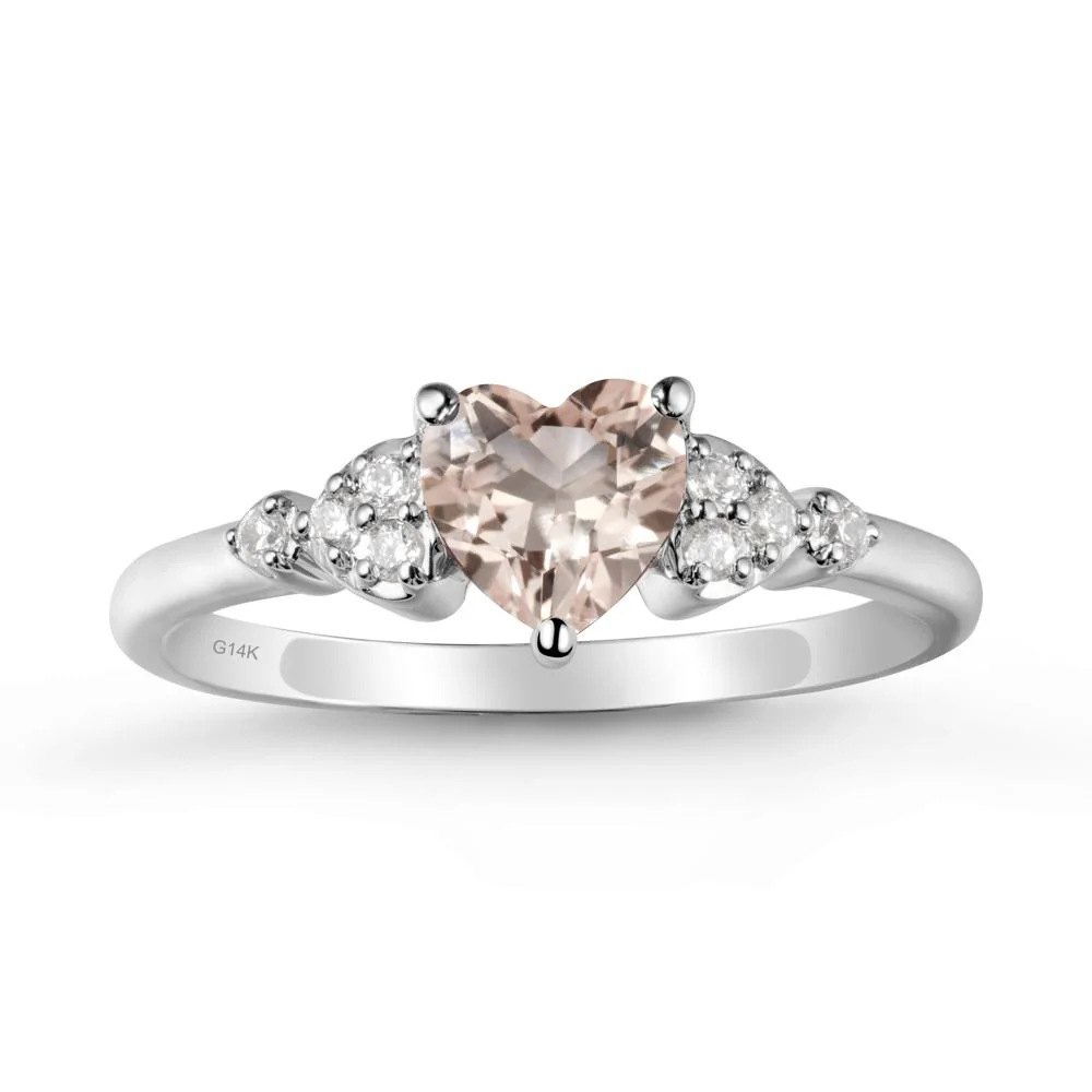 Simple Heart Shaped Morganite Ring - Image 3