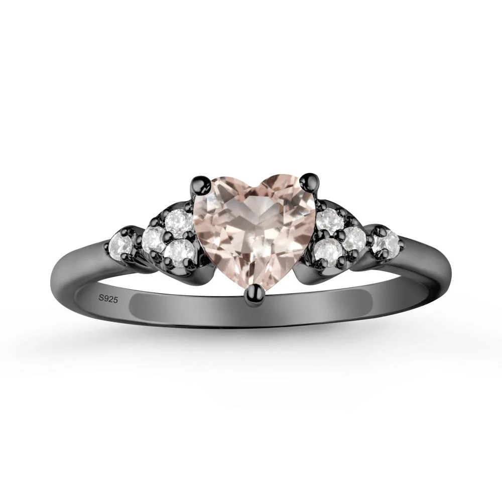 Simple Heart Shaped Morganite Ring - Image 8