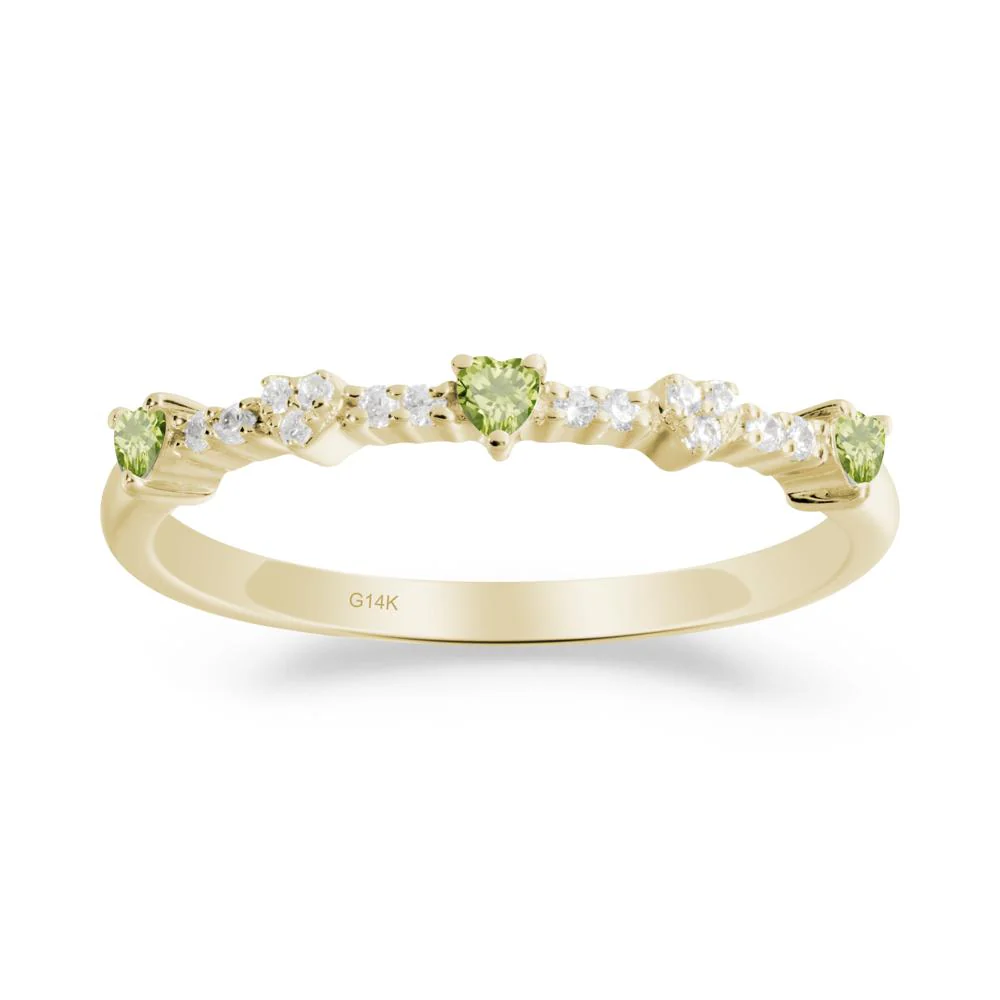 Simple Heart Shaped Peridot Promise Ring - Image 4