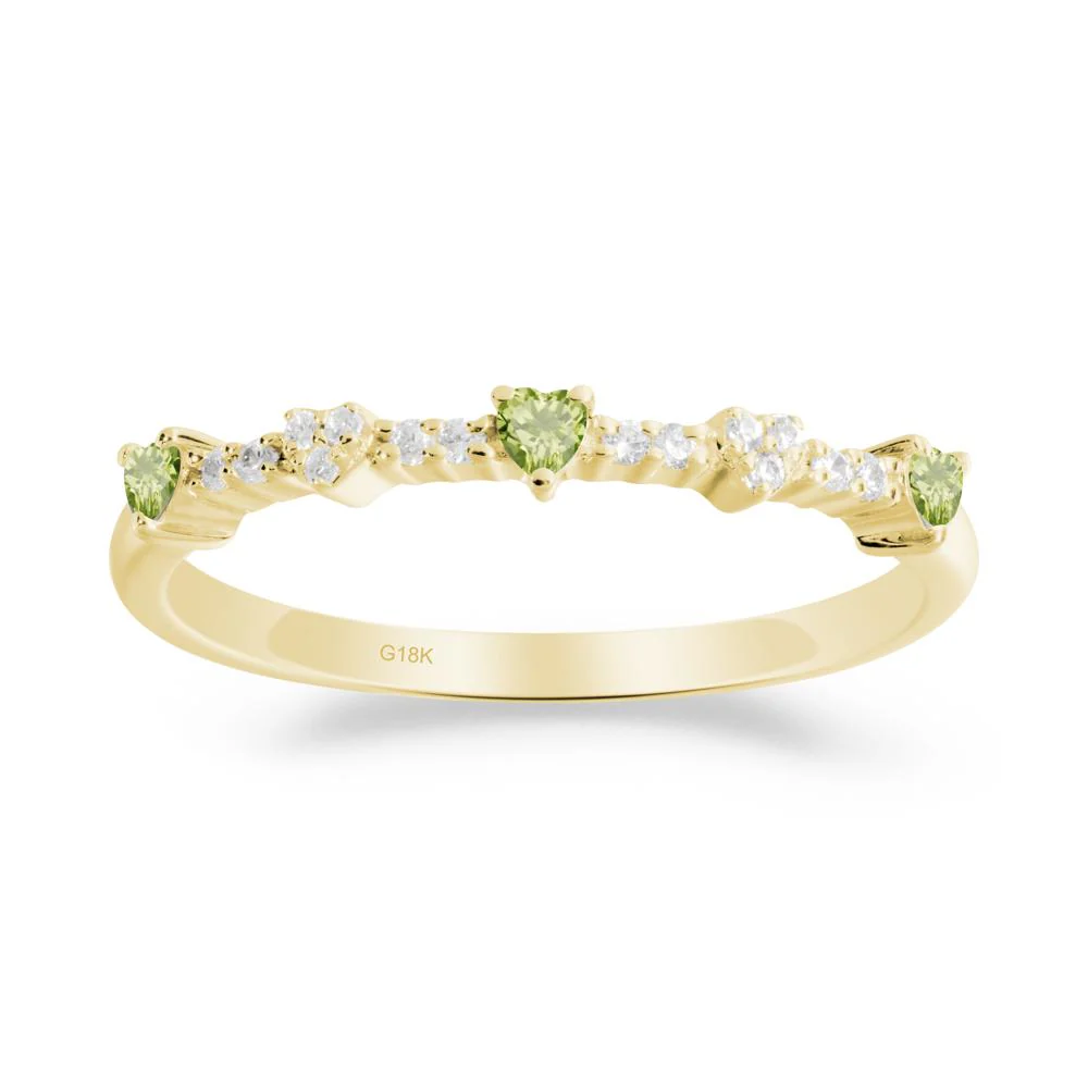 Simple Heart Shaped Peridot Promise Ring - Image 5