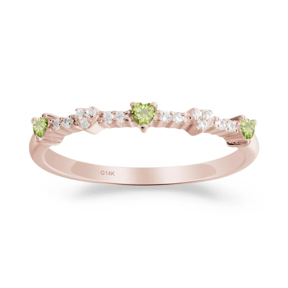 Simple Heart Shaped Peridot Promise Ring - Image 7
