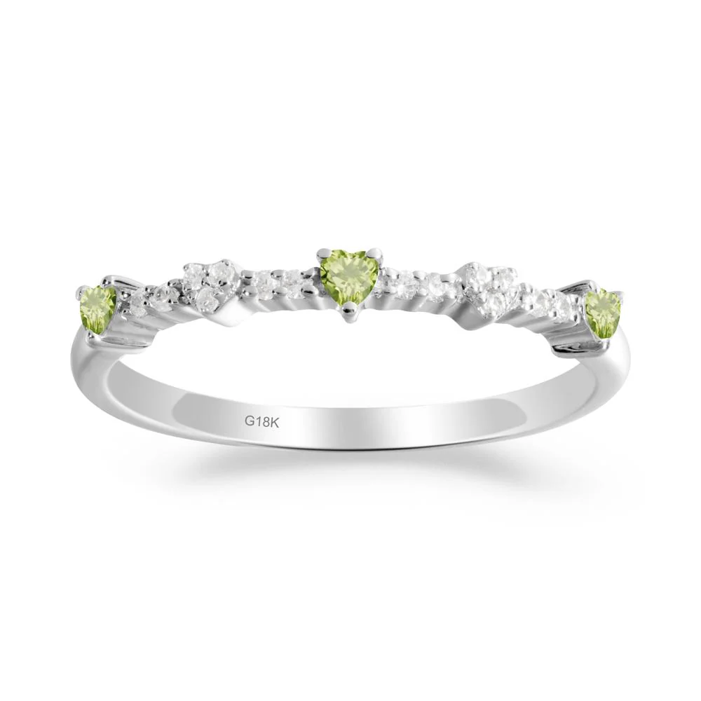 Simple Heart Shaped Peridot Promise Ring - Image 8