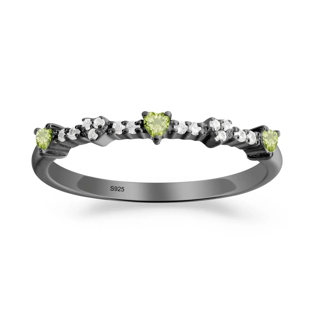 Simple Heart Shaped Peridot Promise Ring - Image 9