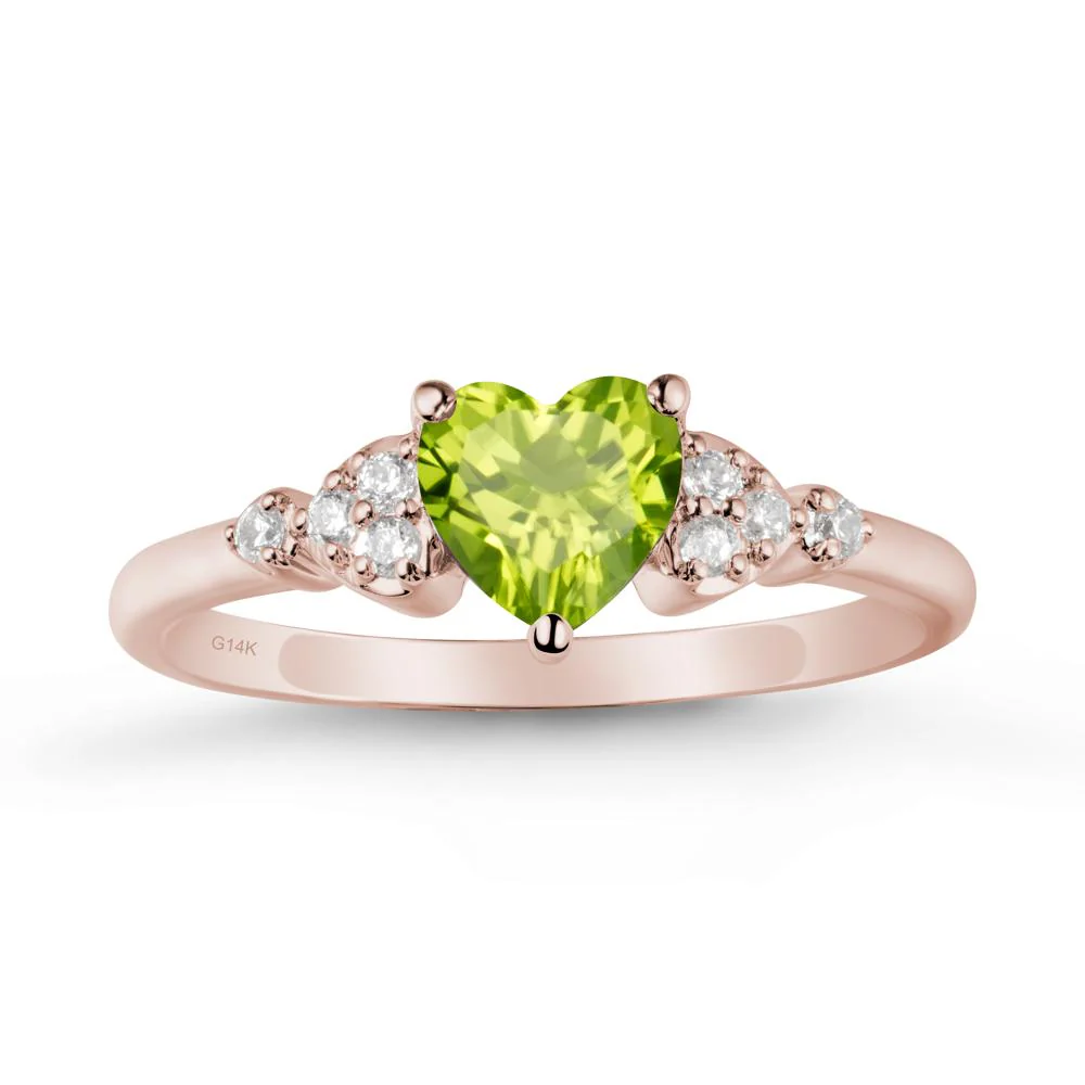 Simple Heart Shaped Peridot Ring - Image 2