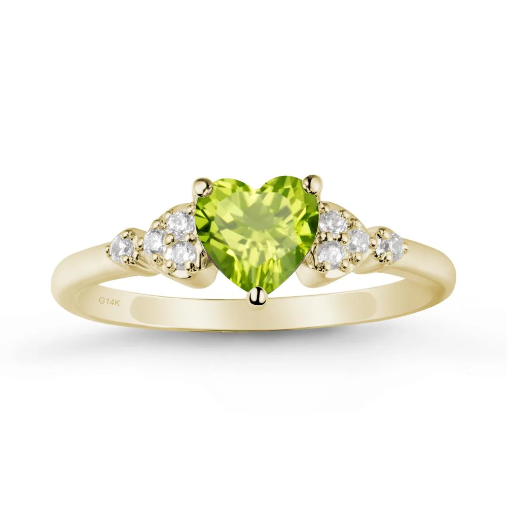 Simple Heart Shaped Peridot Ring - Image 3