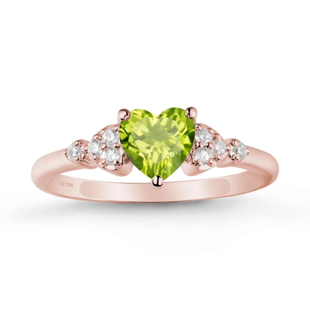 Simple Heart Shaped Peridot Ring - Image 4
