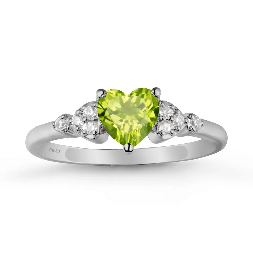 Simple Heart Shaped Peridot Ring - Image 8
