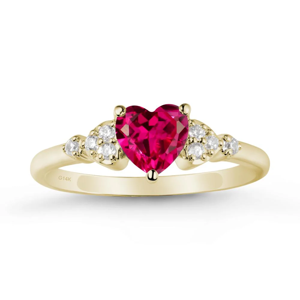Simple Heart Shaped Ruby Ring - Image 3