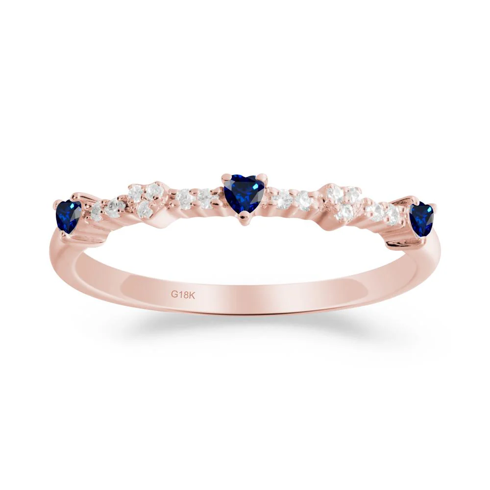 Simple Heart Shaped Sapphire Promise Ring - Image 2