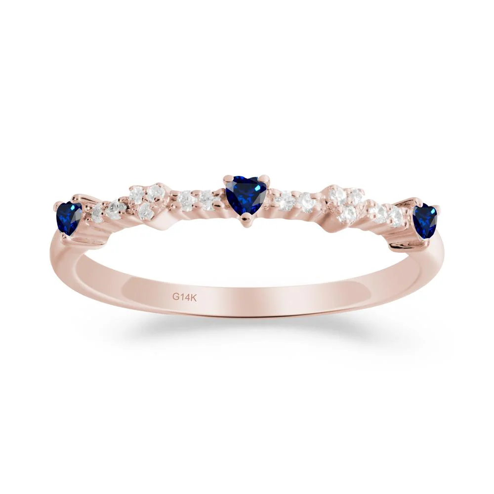 Simple Heart Shaped Sapphire Promise Ring - Image 7