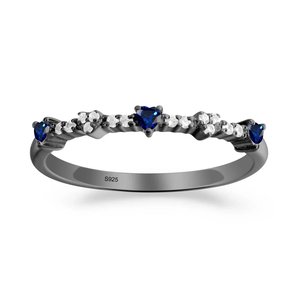 Simple Heart Shaped Sapphire Promise Ring - Image 9