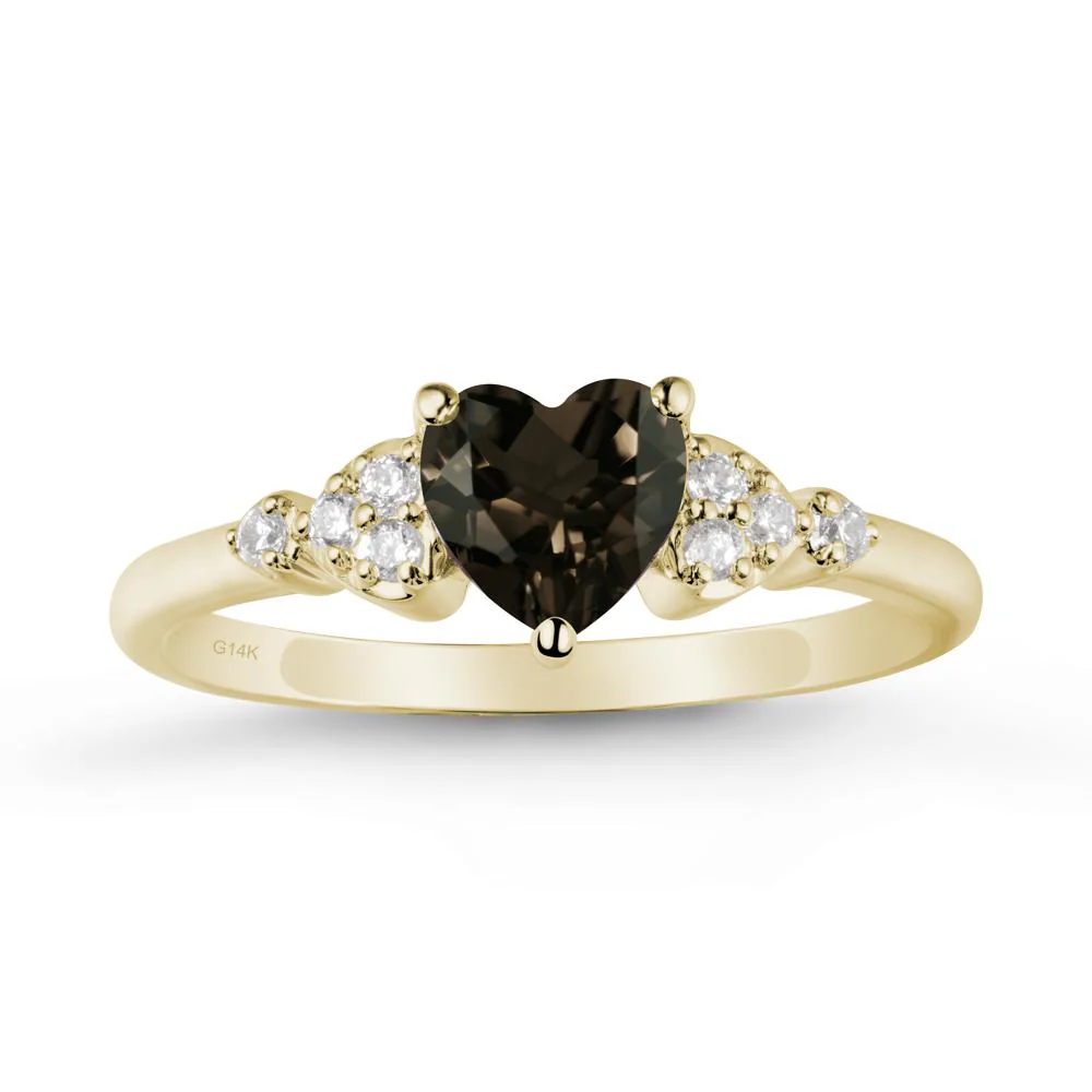Simple Heart Shaped Smoky Quartz Ring - Image 4