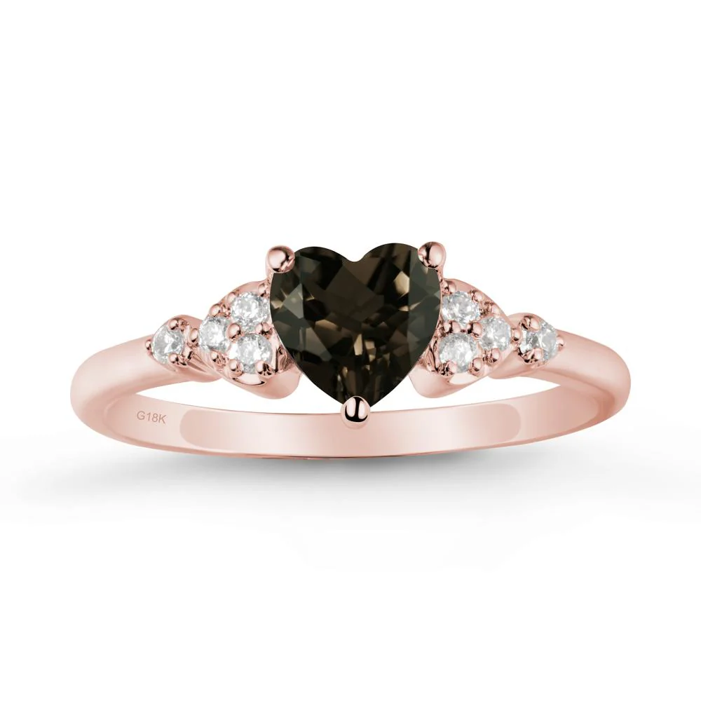 Simple Heart Shaped Smoky Quartz Ring - Image 5
